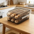 thumbnail image 4 of Bookk 2 Tier Egg Holder For Refrigerator With Lid Large Capacity Holds 36 Eggs In Clear Container Stackable Organizer For Kitchen Storage Refrigerator Countertop, 4 of 6