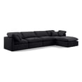 thumbnail image 1 of Meridian Furniture Indulge 129" Velvet L-Shaped Modular Sectional in Black, 1 of 9