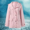 thumbnail image 2 of FINALGANG New Anoraks For Women Solid Color Long Sleeve Hooded Waterproof Windbreaker Full Zipper Warm Jackets With Pockets Design Durable Soft Fabric, 2 of 5