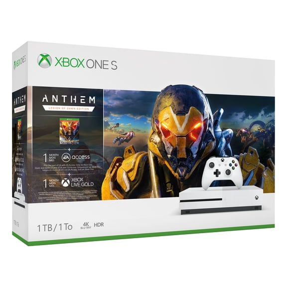 Microsoft Xbox One S 1TB Anthem Bundle, White, 234-00938