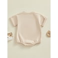 thumbnail image 5 of Yunliwuli Infant Baby Summer Jumpsuit Letter Print Round Neck Short Sleeve Romper Toddler T-Shirt Clothes, 5 of 10
