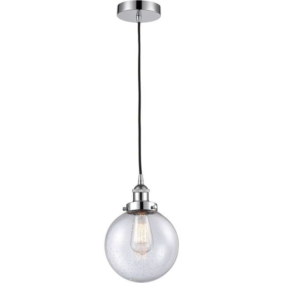 616-1PH-PC-G204-8 Innovations Lighting Beacon - 1 Light Mini Pendant In Industrial Style-11.5 Inches Tall and 8 Inches Wide-Polished Chrome