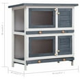 thumbnail image 4 of vidaXL Clapier Extérieur 4 Portes Bois Gris, 4 of 5
