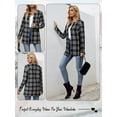 thumbnail image 4 of HUBERY Women Open Front Long Sleeve Houndstooth Plaid Print Cardigan, 4 of 7