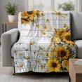 thumbnail image 2 of Farmhouse Sunflower Blanket Soft Cozy Warm Throw Blanket for Couch, Plush Fuzzy Flannel Fleece Blankets for Sofa, Vintage Daisy Butterflies Gray Wood Bed Blankets Lightweight Gifts for Women, 32"x48", 2 of 9