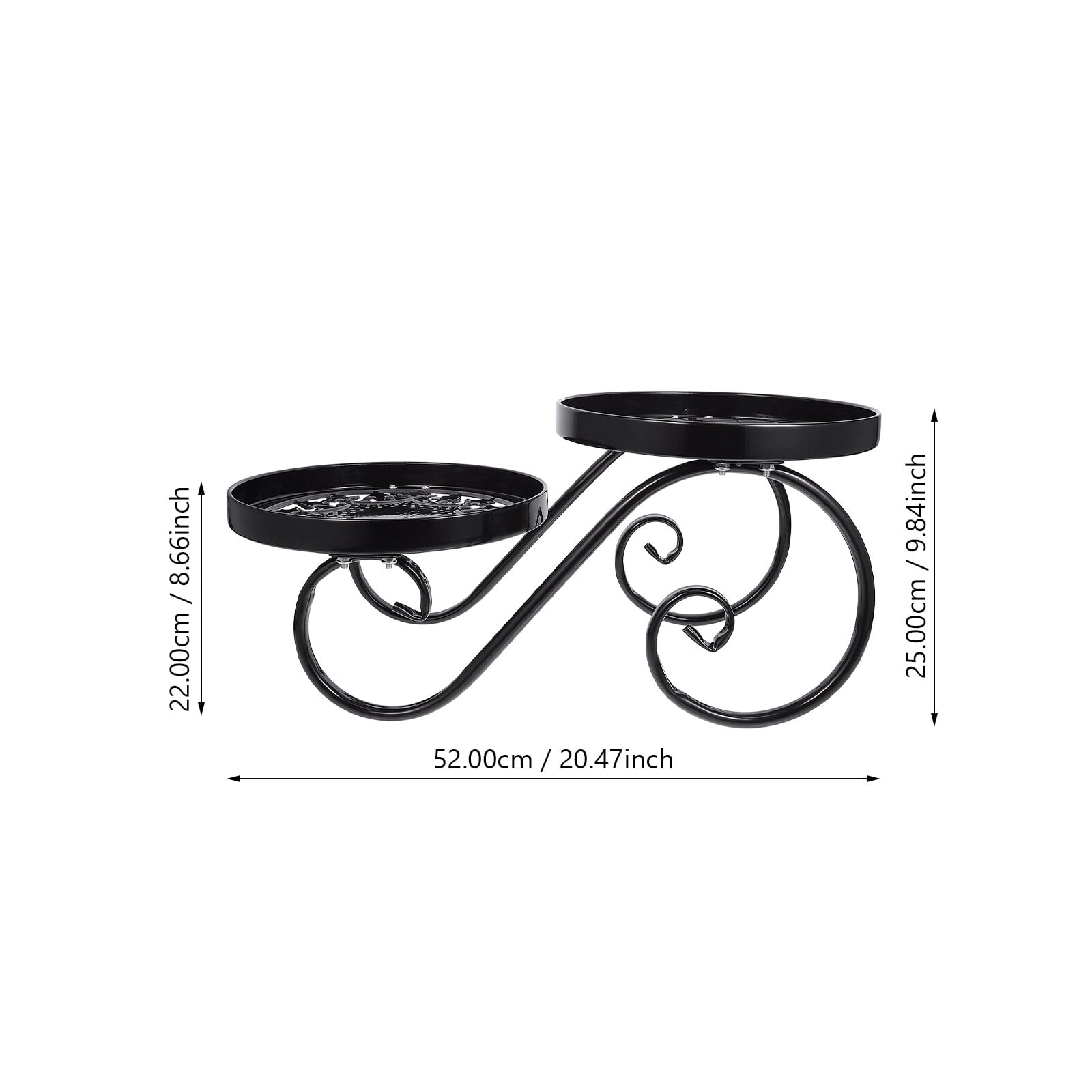 DINHEAROM 1Pc Black Flower Rack Balcony Plant Holder Space Saving Storage Solution