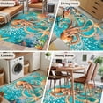 thumbnail image 5 of Ocean Octopus Washable Area Rug 3x5 111 Marine Life Coral Starfish Retro Low-Profile Large Area Rugs with Non Slip Backing Indoor Floor Carpet for Entrance Living Room Bedroom Home Office, 5 of 9
