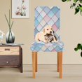 thumbnail image 4 of Yayeee 4 Pack Dining Chair Covers Stretch Parson Chairs Slipcovers Seat Protector, Beige Art Pattern, 4 of 6