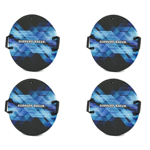 Slippery Racer Downhill Zeus Kids Foam Saucer Disc Snow Sled (4 Pack)