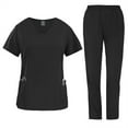 thumbnail image 2 of Scrubs Set for Women Nurse Uniform Jogger Suit Comfortable Medical Scrub Set V-Neck Top and Elastic Waist Pants with Pockets, Durable Fabric, 2 of 7
