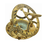 NauticalMart Large 5-INCH Solid Brass WEST, London, Sundial Compass with FINE Callibration. Gorgeous Cream DIAL.
