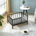 thumbnail image 5 of Dog Bed with Rails - Elevated Pet Metal Bed Frame with Solid Wood Board and Washable Soft Mat for Small Dog Indoor or Outdoor Use, 21.3" x 30", Black, 5 of 17