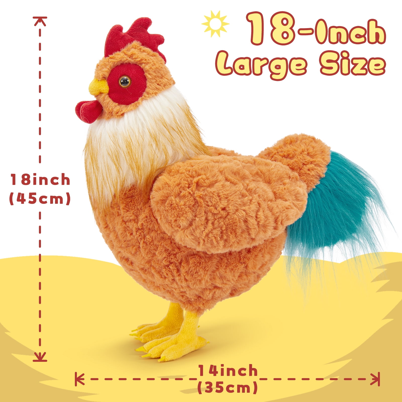 MaoGoLan Giant Chicken Stuffed Animal 18" Chicken Plush Toy