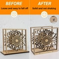 thumbnail image 4 of Handmade Sunflower Wood Napkin Holder for Farmhouse Rustic Decor - Laser Cut Farmhouse Table Kitchen Dispenser - Great Gift for Mother's Day or Leo Zodiac Birthday, 4 of 8