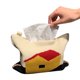 thumbnail image 3 of Caja de pañuelos de tela tejida, bolsa de almacenamiento de pañuelos, dispensador de servilletas de hilo de algodón para coche, sala de estar, amarillo y rojo, 3 of 13