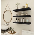 thumbnail image 5 of 6 Pack Black Floating Shelves,24" W x 5.8" D x 1.5" H, Holds Up to 37 Lbs, Ideal for Living Room, Bedroom, Bathroom, Kitchen, Office, Storage, Display, with Invisible Brackets Wall Shelves, 5 of 14