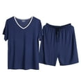 thumbnail image 1 of Men’s Quick-Dry Modal Pajama Set – Breathable Summer Sleepwear with Elastic Waist & Contrast V-Neck (2025 Active Loungewear Essential), 1 of 8