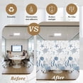 thumbnail image 5 of Blue Coastal Privacy Window Film,Decorative Frosted Glass Window Film,Summer Beach Turtle Coral Starfish Jellyfish Reusable Peel and Stick Static Cling for Home Bathroom Office Glass Door 35.4"x78.7", 5 of 8