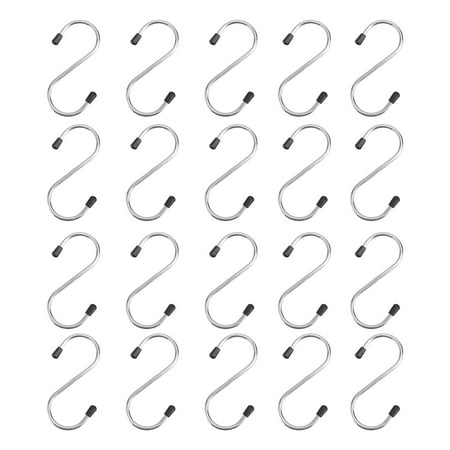 

20Pcs Hooks Kitchen Hooks Home S-shape Hooks Stainless Steel Hooks (Silver)