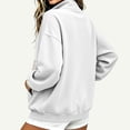 thumbnail image 5 of Zynoxe Women's Pullover Sweatshirt Classic Stand Collar Half Zip Sweatshirt for Women Relaxed Drop Shoulder Long Sleeve Sweatshirt Fashion Color Block Top with Pockets & Elastic Ribbed Cuffs 2XL, 5 of 8