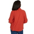 thumbnail image 2 of Alfred Dunner Womens Plush Ribbed Oversized Button Front Top, 2 of 4
