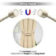 Mainstays 2-Pack Magnetic Tiebacks for Curtains, 18 Inch - Beige