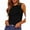 Black, variant on Women's Summer Sleeveless Crew Neck Tank Top, Ribbed Knit Slim Top with Side Ruffle Design Burgundy S