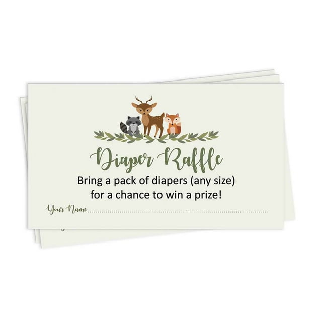 Inkdotpot 30Jungle Animals Baby ShowerDiaper Raffle Ticket Lottery Insert Cards Supplies Games For Baby Shower Party Bring A Pack Of Diapers To Win Favors Gifts And Prizes
