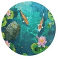 thumbnail image 3 of Lucky Koi Fish Lotus Leaf Round Rugs -Washable Non-Slip Small Round Area Rug Throw Soft Circle Rugs for Bedroom, Modern Print Indoor Carpet for Entryway Sofa Living Room, 3 of 6