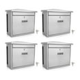 thumbnail image 1 of SereneLife Indoor Outdoor Metal Wall Mount Secure Lock Mailbox, Silver (4 Pack), 1 of 7