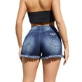 thumbnail image 6 of Gubotare Women's Denim Shorts High Stretchy Low Rise Jean Shorts for Women, Y2K MIni Denim Shorts Sexy Summer (Dark Blue,Size XXL), 6 of 9