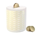 thumbnail image 3 of Quatrefoil Piggy Bank, Moroccan Style Lattice Pattern Dots in Daisy Diamond Petals 4 Leaf Clover, Ceramic Coin Bank Money Box for Cash Saving, 3.6" X 3.2", Brown White, by Ambesonne, 3 of 4