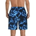 thumbnail image 3 of Kdxio Blue Lightning Pattern Mens Casual Shorts - Drawstring Summer Beach Sports Shorts for Men, 3 of 9