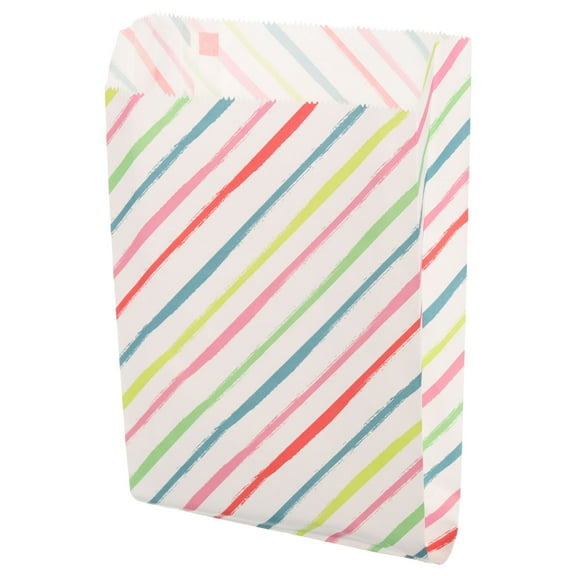 100pcs Paper Sandwich Bags, 1.2x5.1x7.5 Inches Paper Lunch Sack Bags Kraft Paper Bags, Multicolor