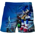 thumbnail image 3 of Pantalones de playa para niños de 4 a 14 años, pantalones cortos Sonic The Hedgehog, pantalones Harajuku para niñas y niños, estampado de dibujos animados en 3D, 3 of 5
