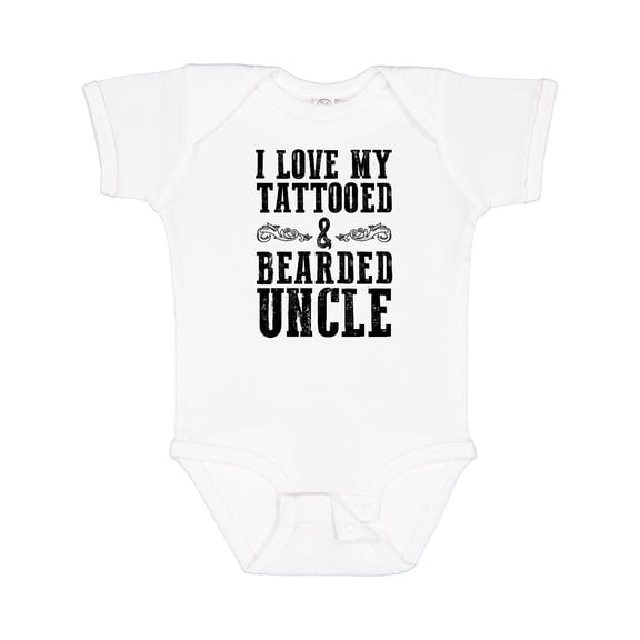 Inktastic I Love My Tattooed & Bearded Uncle Boys or Girls Baby Bodysuit