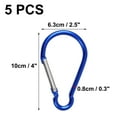thumbnail image 2 of 5 Pcs Outdoors Camp Aluminum Alloy Clip Hook Carabiner Blue Silver Tone Red 4", 2 of 7