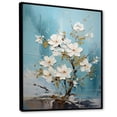 thumbnail image 2 of Designart "Apple Blossom Monochromatic gracefulness XX" Floral Floater Framed Canvas Print, 2 of 7