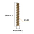 thumbnail image 2 of Uxcell 8pcs packs Fully Threaded Rods 1/4x1-1/2" for Mounting Assembly Fastening, Colorful Zinc, 2 of 5