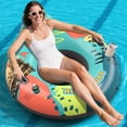 thumbnail image 1 of 53" Heavy Duty River Tube Float for Adults,Inflatable River Raft Float for Pool Lake Beach with Built-in Cup Holders, Ergonomic Backrest,Durable Grip Hand, 1 of 8