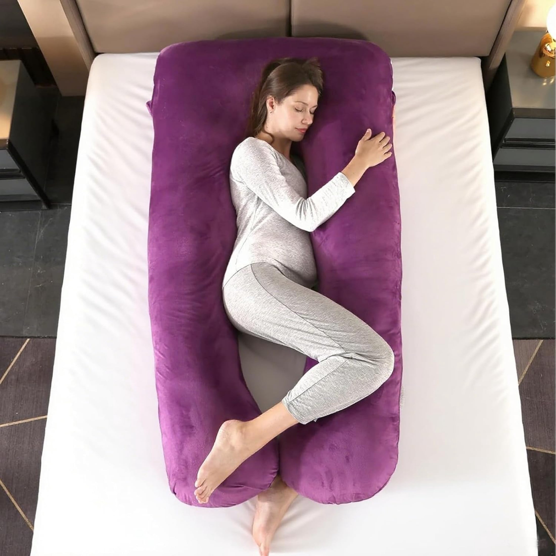BATTOP Pregnancy Pillow,U-Shape Full Body Pregnancy Pillows for Sleeping with Removable Cover,Must Have Maternity Pillow,Support for Head,Back,Hips,Legs,Belly