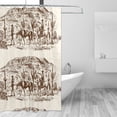 thumbnail image 2 of Rateoe Western Desert Cowboys2 Shower Curtain - Fancy Bathroom Shower Curtain Sets - Waterproof Shower Curtain with Hooks with 12 Plastic Hooks 72x72 Inches, 2 of 5