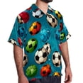 thumbnail image 2 of Football Men's Short Sleeve Hawaiian Print Button Down Beach Shirt, 2 of 6