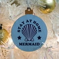 thumbnail image 5 of Stay at Home Mermaid Funny Humor Wood Christmas Tree Holiday Ornament, 5 of 7