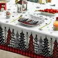 thumbnail image 4 of Christmas Tablecloth 60×104 Inch, Christmas Trees Buffalo Plaid Red Washable Table Cover for Party Picnic Dinner Decor, 4 of 6