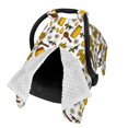 thumbnail image 2 of Honeii Cute Bee print 2-in-1 baby car seat canopy doubles as a nursing cover, fitting both genders & measuring 39x27.5in, 2 of 7