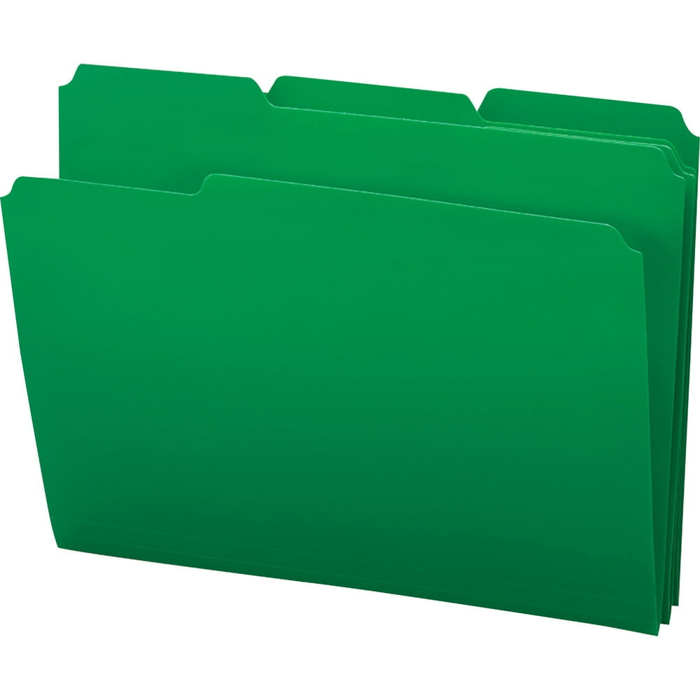 Smead 1/3cut Tab Poly File Folders, Green, 24 / Box (Quantity