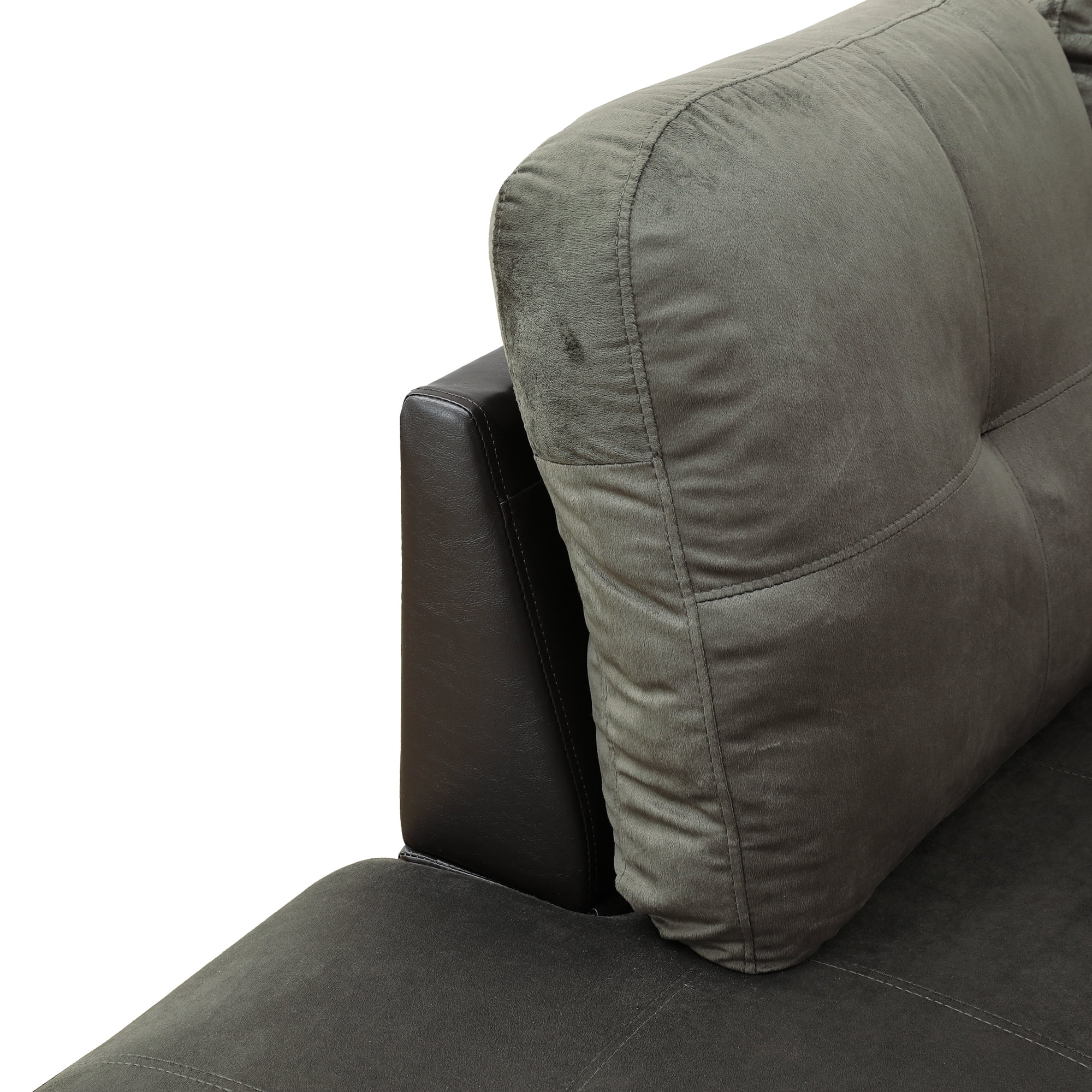 MAYEERTY Taupe Modern 3-Piece Flannel & PVC Couch Soft Durable Cozy Living Room