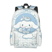 VUFOQZX Anime Cinnamoroll Backpack For Girls Women Kawaii Backpacks Cartoon Bookbag Lightweight Cute Travel Backpack 17in