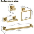 thumbnail image 6 of 5-Piece Towel Bar Set Brushed Gold Bathroom Hardware Accessories Set Includes Upgraded Double Base Toilet Paper Holder,Modern Square Towel Holder Set Stainless Steel Wall Mount 23.6 Inch, 6 of 7